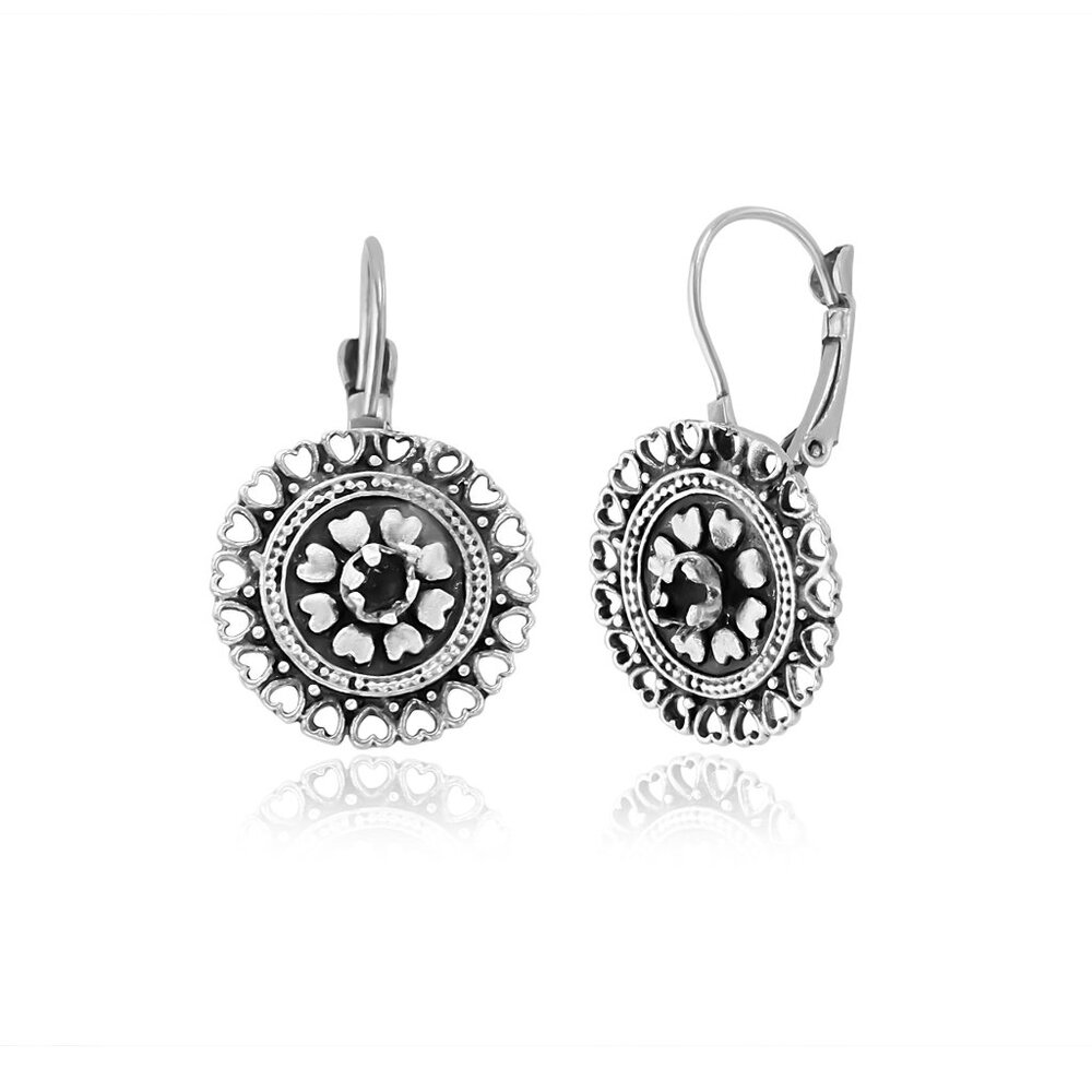 Antique Silver Plated Fligree Earrings